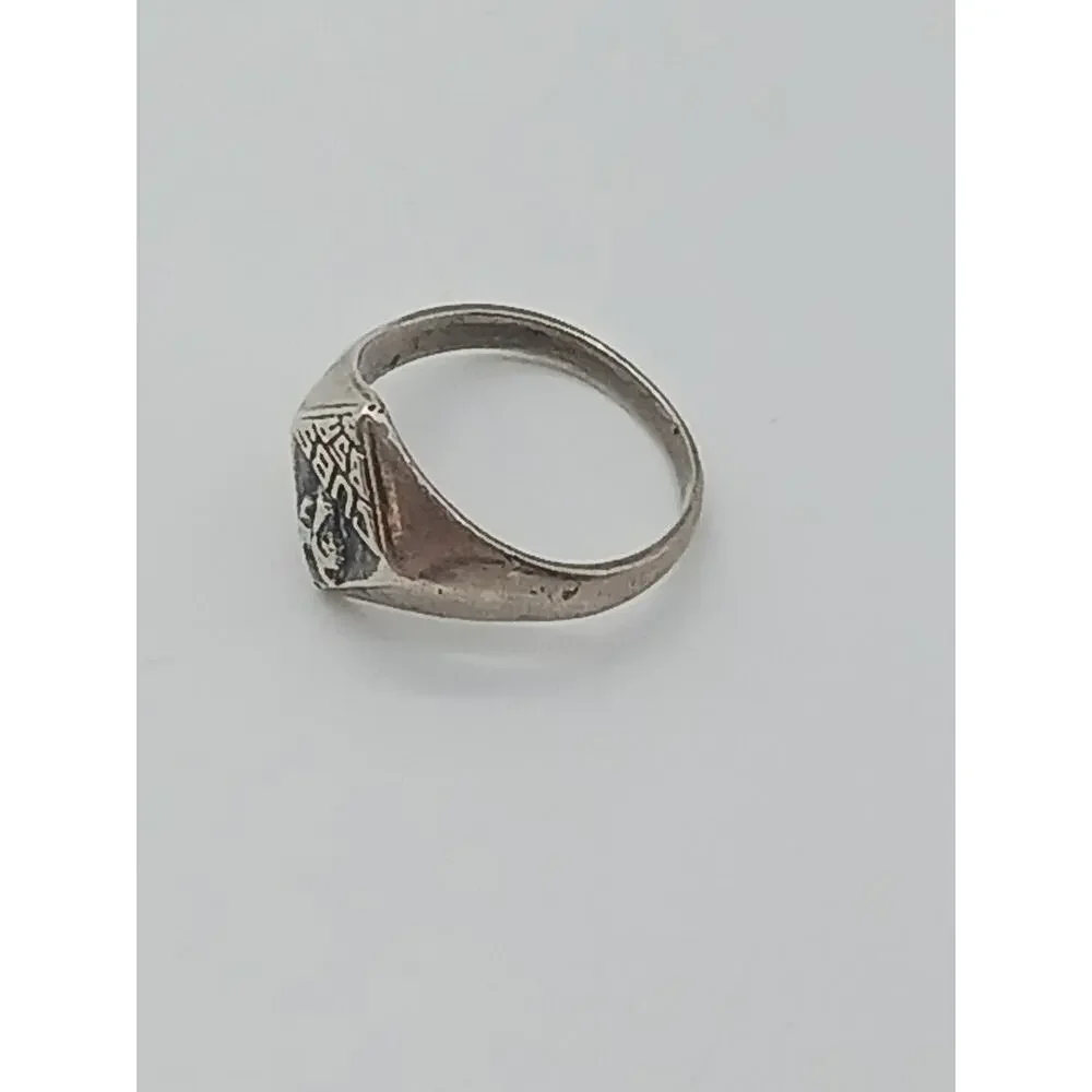 Vintage Sterling Silver Cub Scouts Ring BSA Signet Style Youth Jewelry Size 7